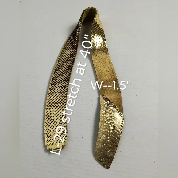 Statement Vintage Gold Metal Snake Belt Stretch